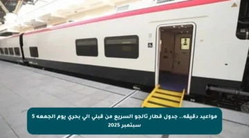 مواعيد دقيقة.. جدول قطار تالجو السريع من قبلي إلى بحري يوم الجمعة 5 سبتمبر 2025
